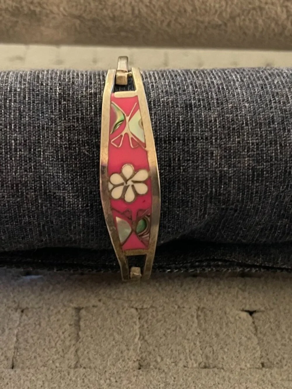 Taxco Bracelet Silver Flower Floral Handmade Mexico 14 grams 1940s - 1960s GUC